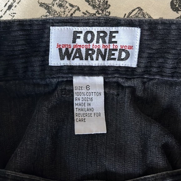 Vintage Corduroy Black Mini Skirt - Picture 3 of 4